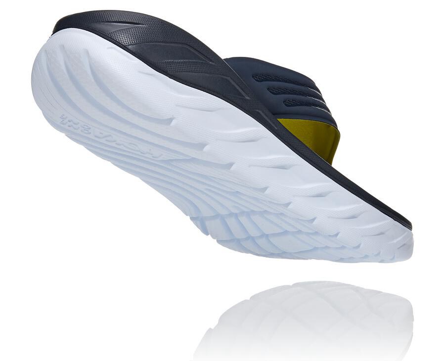 Hoka One One Ora Recovery Flip Sandaler Herr - Marinblå/Vita - BKTPV-9340